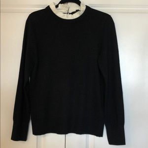 NWT Super Soft Black Sweater w/ Ruffle Collar